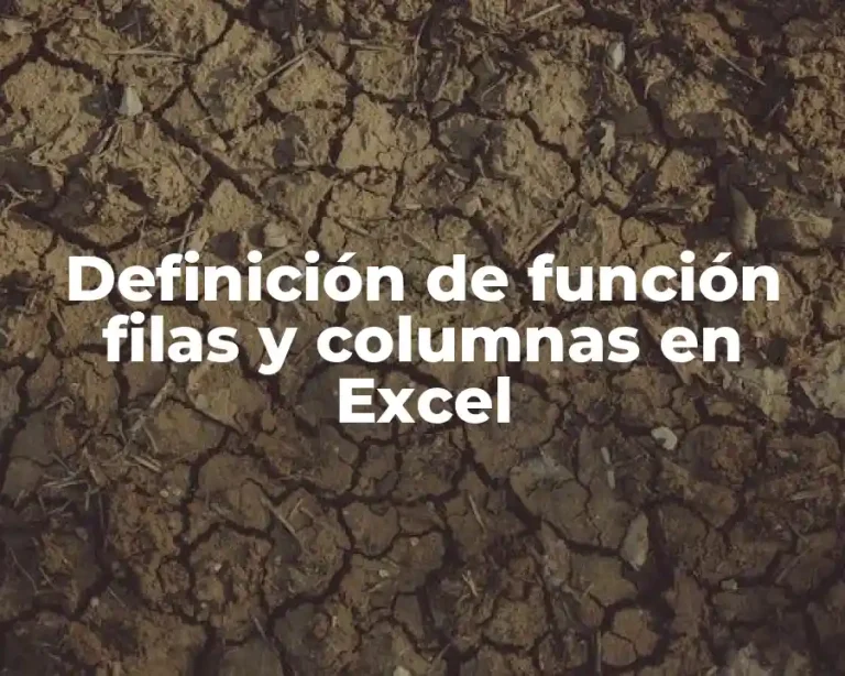 Definición de función filas y columnas en Excel