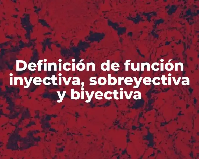 Definición de función inyectiva, sobreyectiva y biyectiva