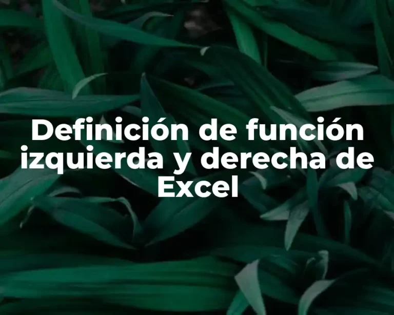 Definición de función izquierda y derecha de Excel