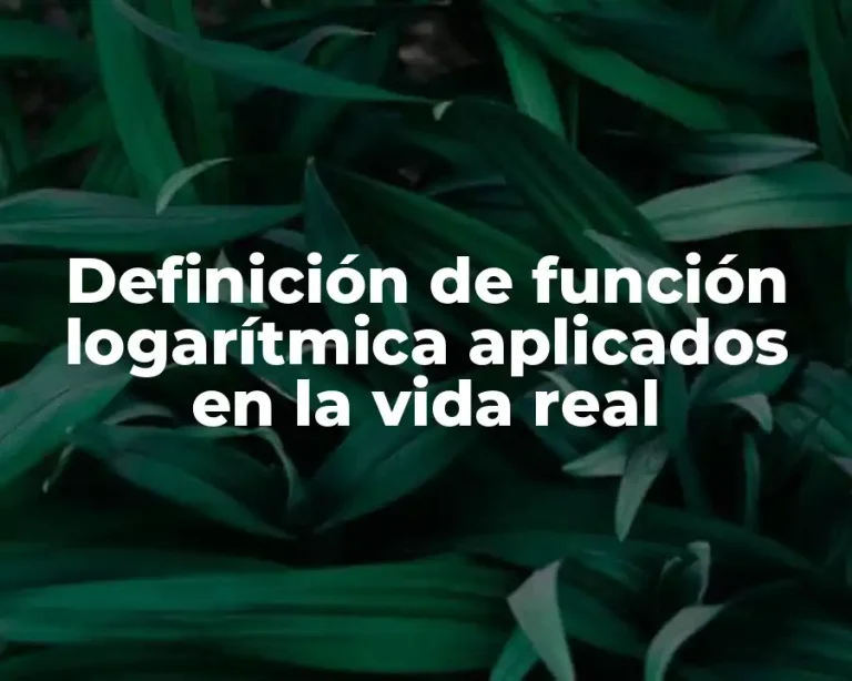Definición de función logarítmica aplicados en la vida real