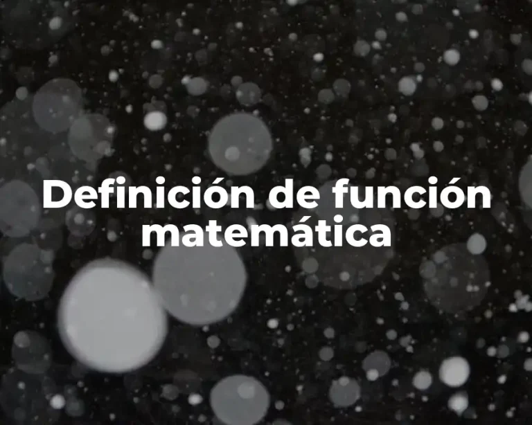 Definición de función matemática