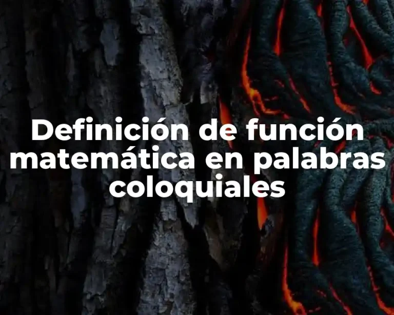Definición de función matemática en palabras coloquiales