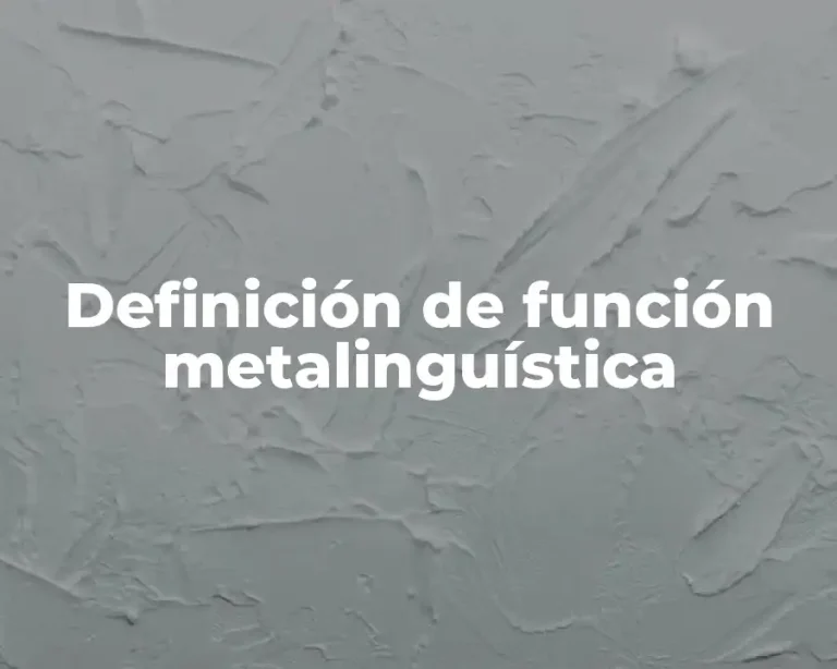Definición de función metalinguística