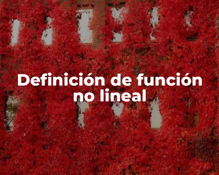 Definición de función no lineal
