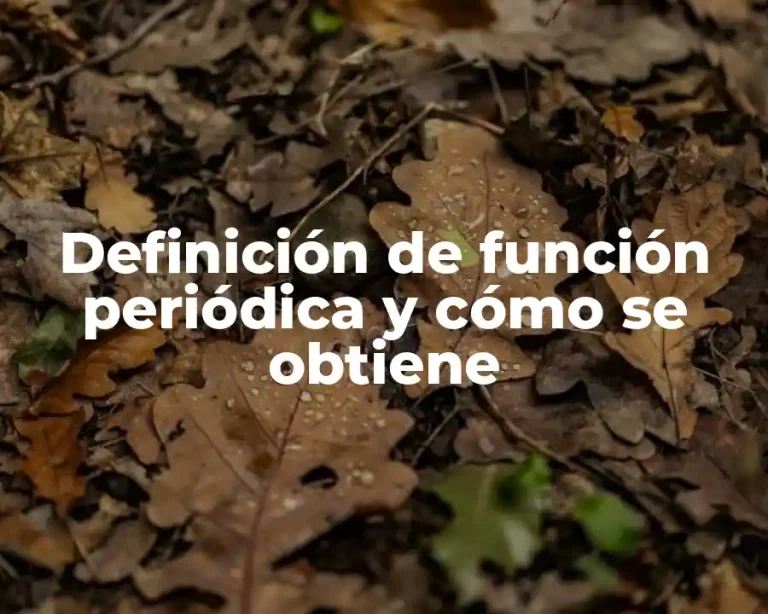 Definición de función periódica y cómo se obtiene