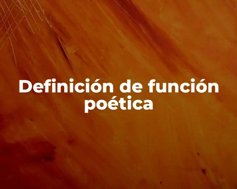 Definición de función poética