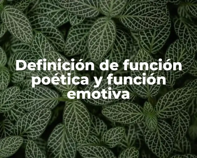 Definición de función poética y función emotiva