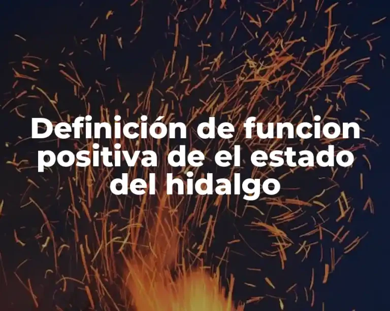 Definición de funcion positiva de el estado del hidalgo