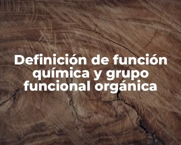 Definición de función química y grupo funcional orgánica