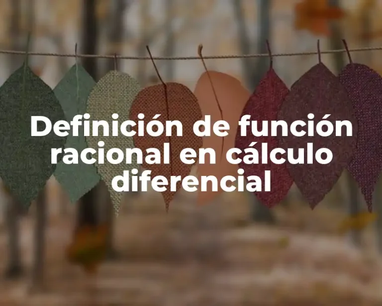 Definición de función racional en cálculo diferencial