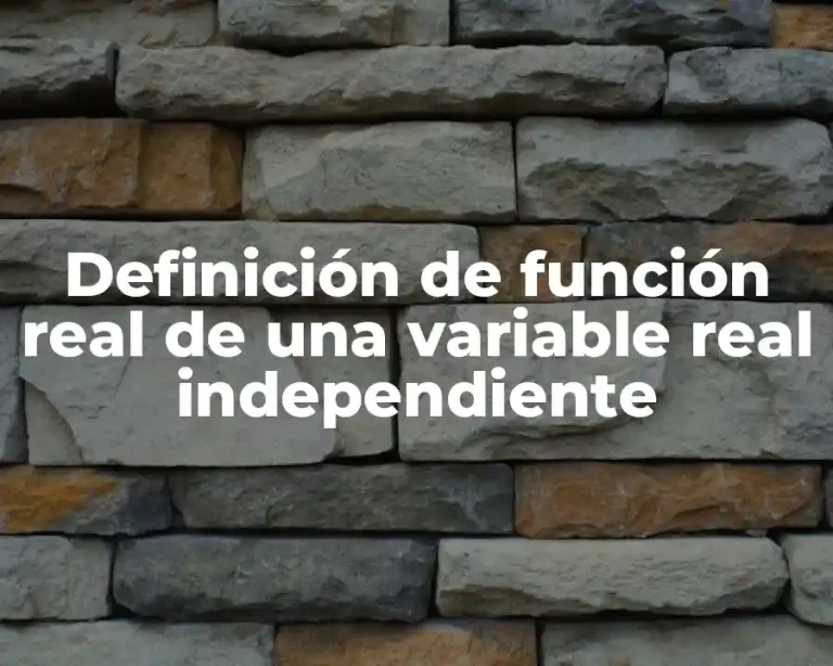 Definición de función real de una variable real independiente