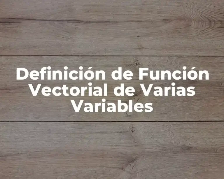 Definición de Función Vectorial de Varias Variables