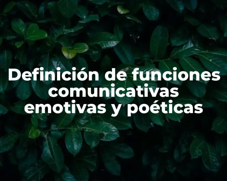 Definición de funciones comunicativas emotivas y poéticas