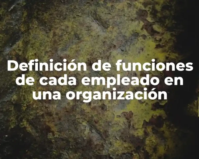 Definición de funciones de cada empleado en una organización