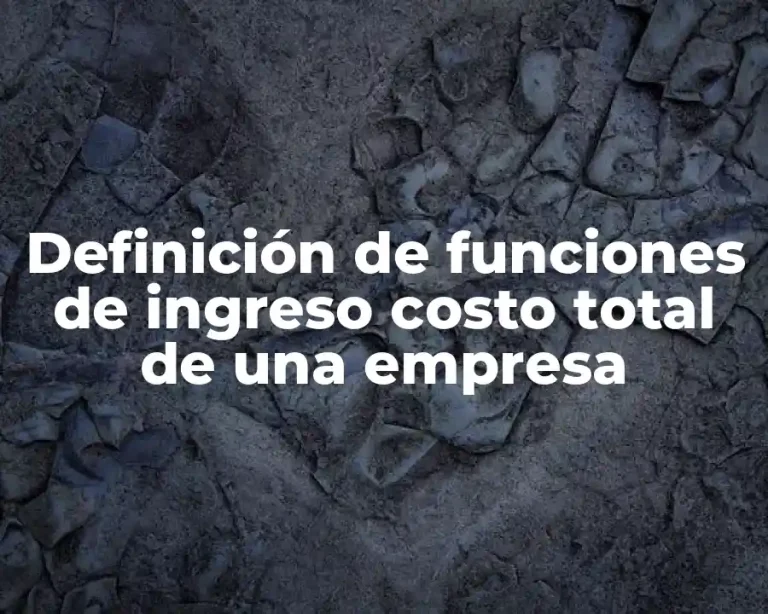 Definición de funciones de ingreso costo total de una empresa