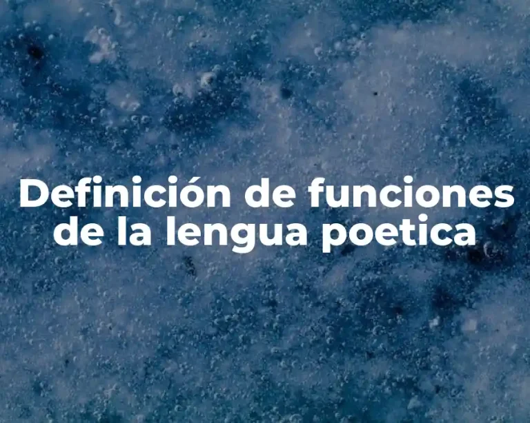 Definición de funciones de la lengua poetica