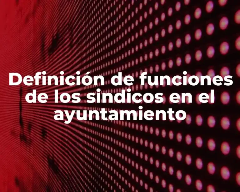 Definición de funciones de los sindicos en el ayuntamiento