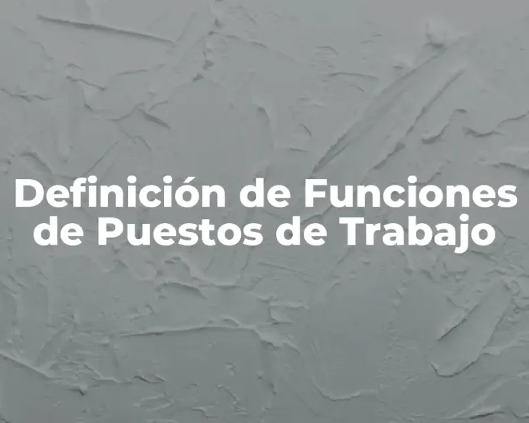 Definición de Funciones de Puestos de Trabajo