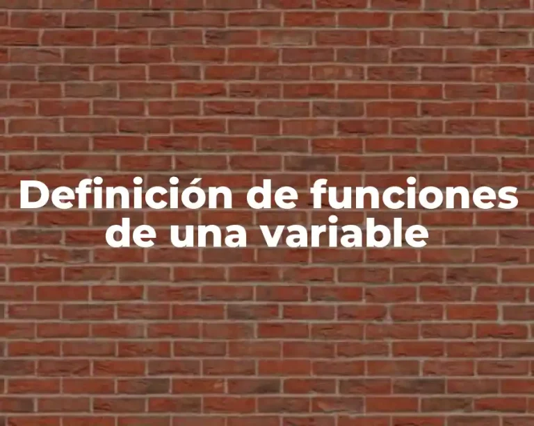 Definición de funciones de una variable