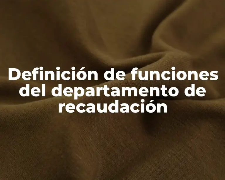 Definición de funciones del departamento de recaudación