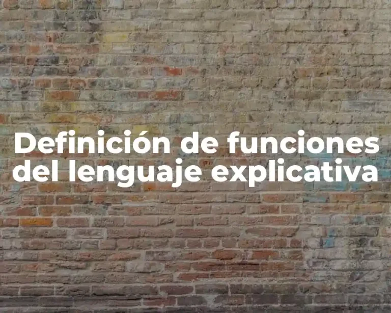 Definición de funciones del lenguaje explicativa