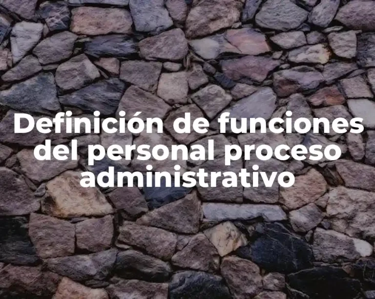 Definición de funciones del personal proceso administrativo