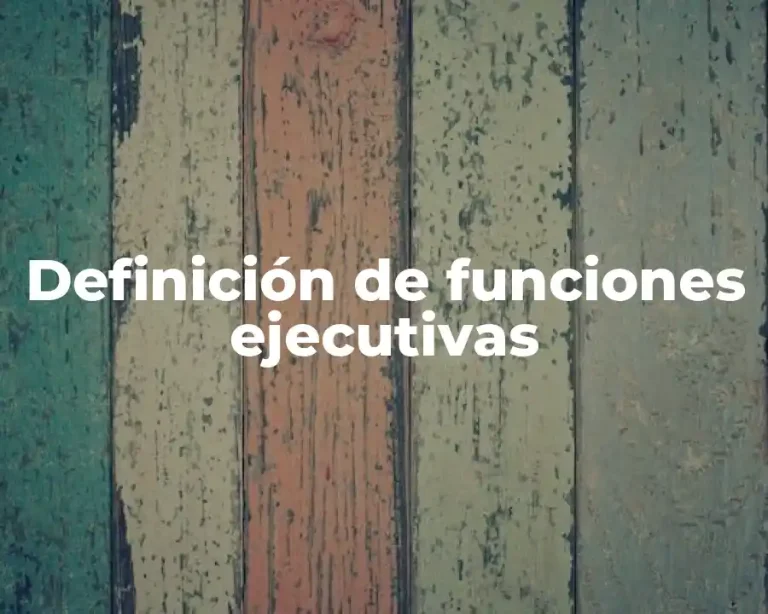 Definición de funciones ejecutivas