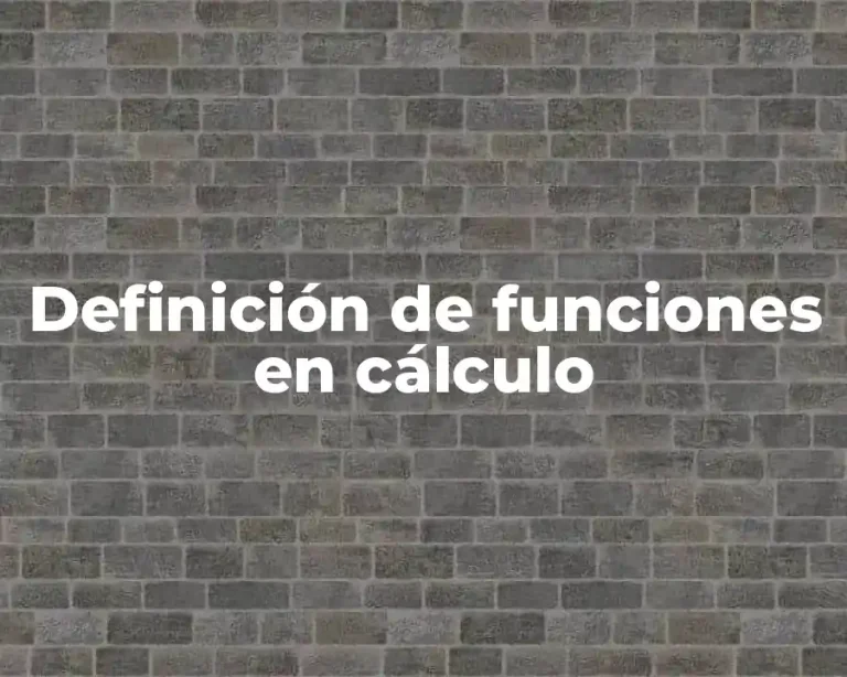 Definición de funciones en cálculo
