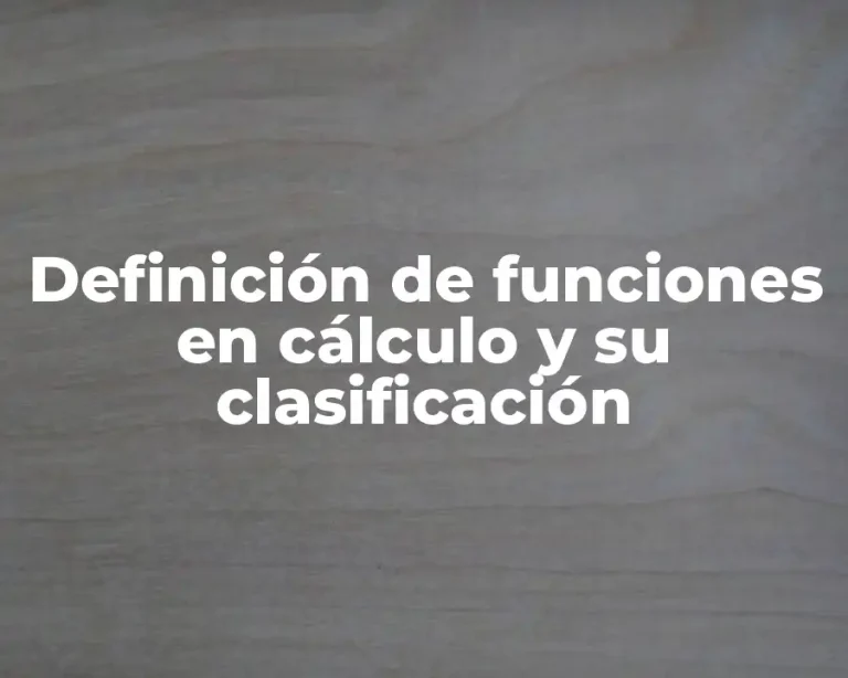Definición de funciones en cálculo y su clasificación