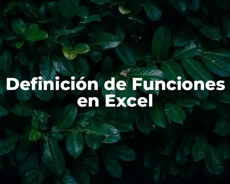 Definición de Funciones en Excel