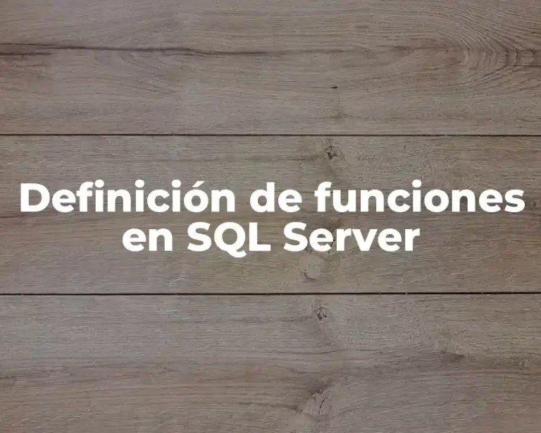 Definición de funciones en SQL Server