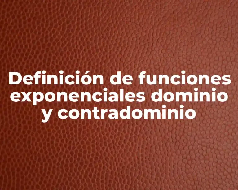 Definición de funciones exponenciales dominio y contradominio