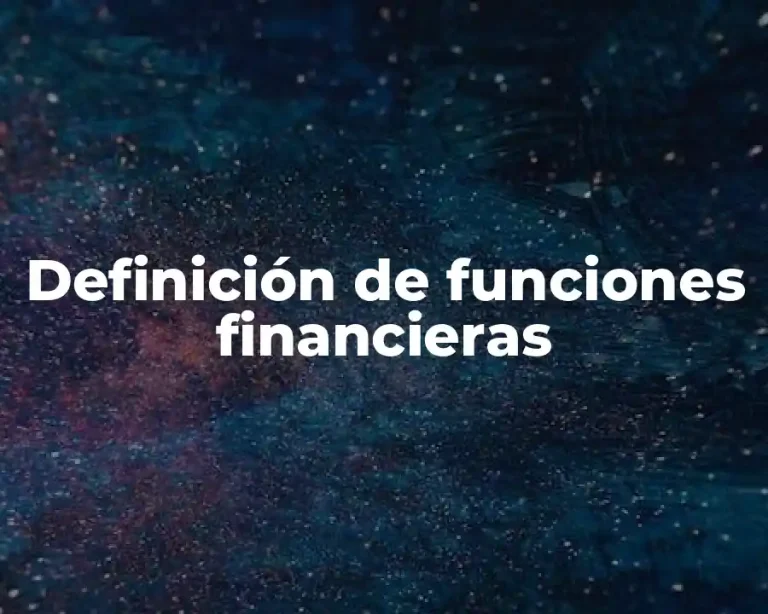 Definición de funciones financieras