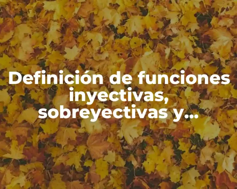 Definición de funciones inyectivas, sobreyectivas y biyectivas