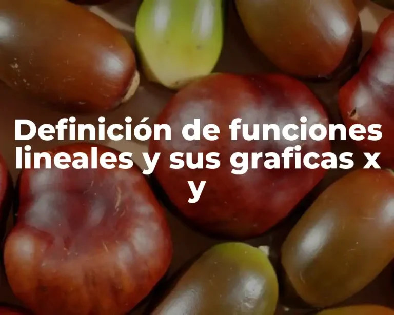Definición de funciones lineales y sus graficas x y