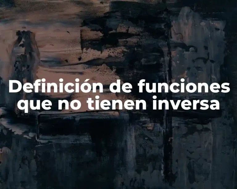 Definición de funciones que no tienen inversa