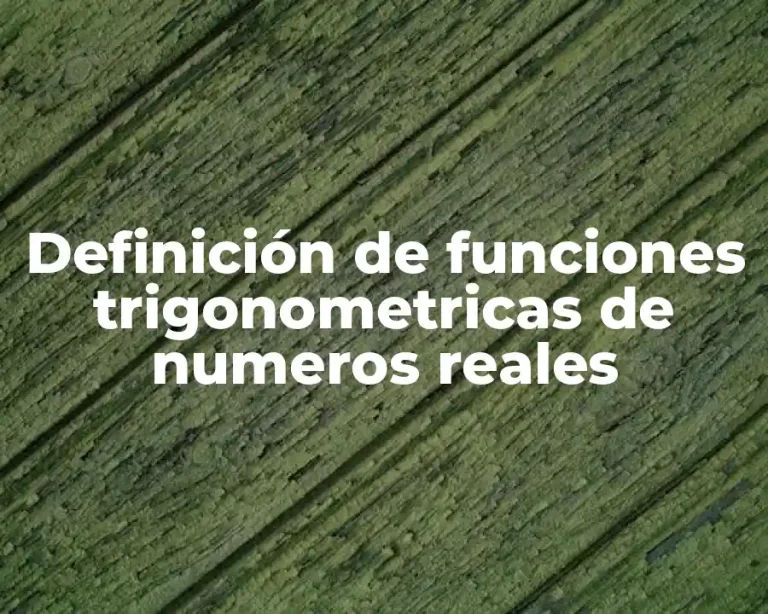Definición de funciones trigonometricas de numeros reales