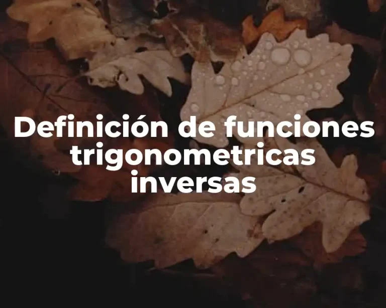 Definición de funciones trigonometricas inversas