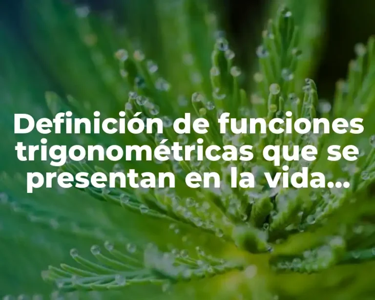 Definición de funciones trigonométricas que se presentan en la vida cotidiana