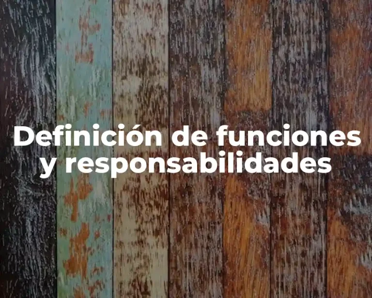 Definición de funciones y responsabilidades