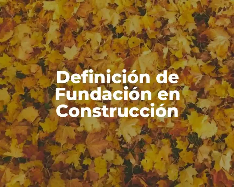 Definición de Fundación en Construcción