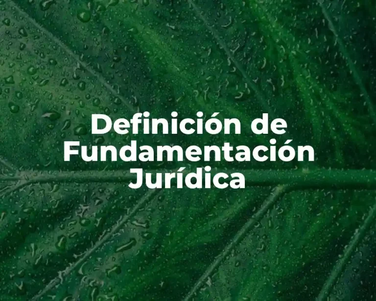 Definición de Fundamentación Jurídica