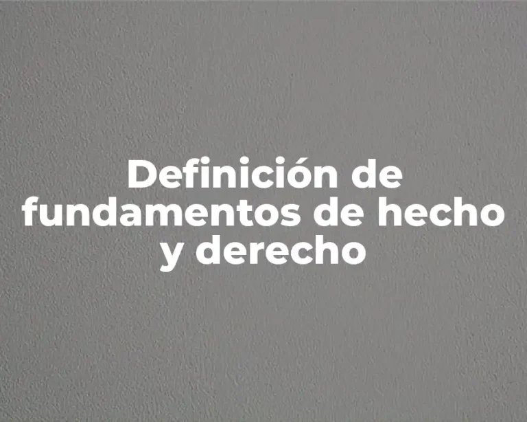 Definición de fundamentos de hecho y derecho