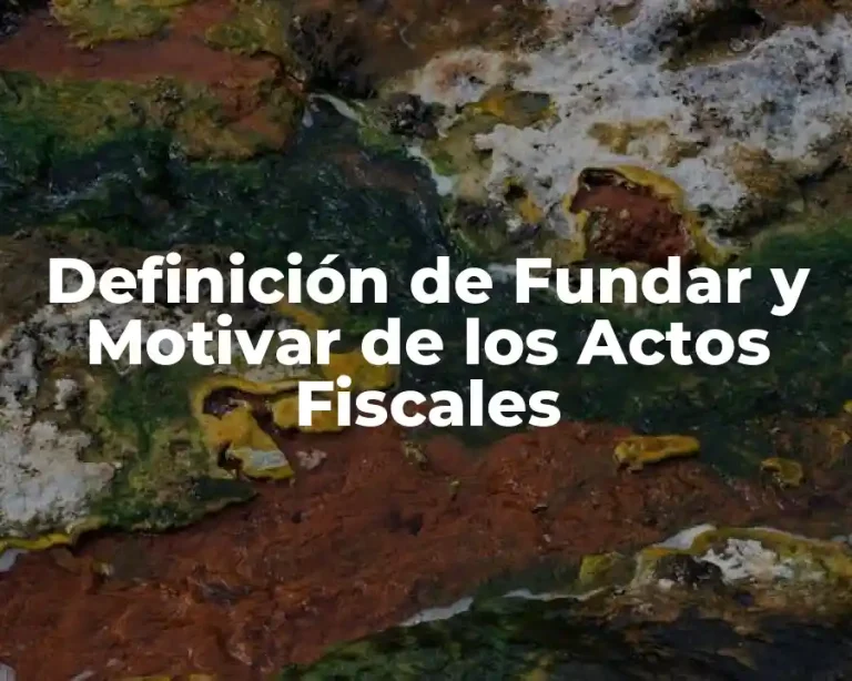 Definición de Fundar y Motivar de los Actos Fiscales