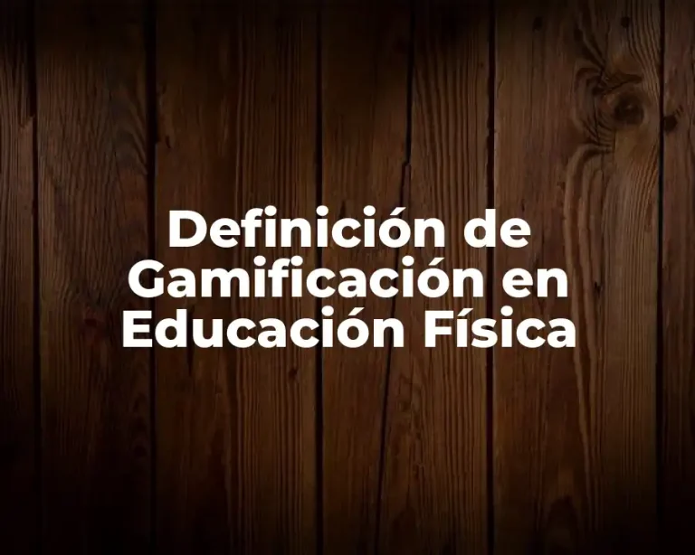 Definición de Gamificación en Educación Física