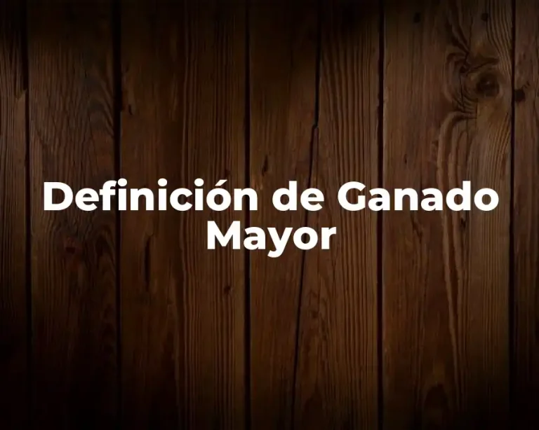 Definición de Ganado Mayor