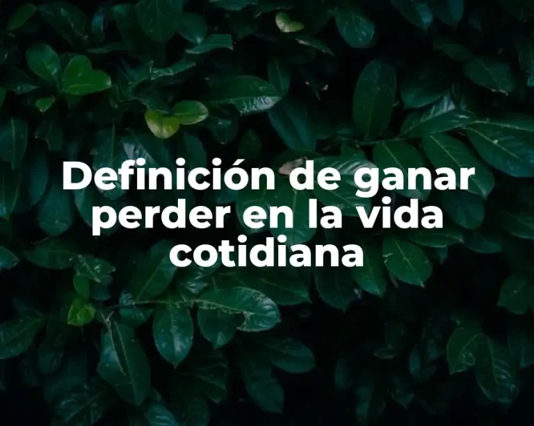 Definición de ganar perder en la vida cotidiana