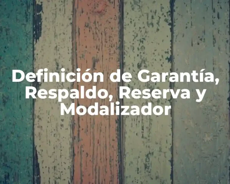 Definición de Garantía, Respaldo, Reserva y Modalizador
