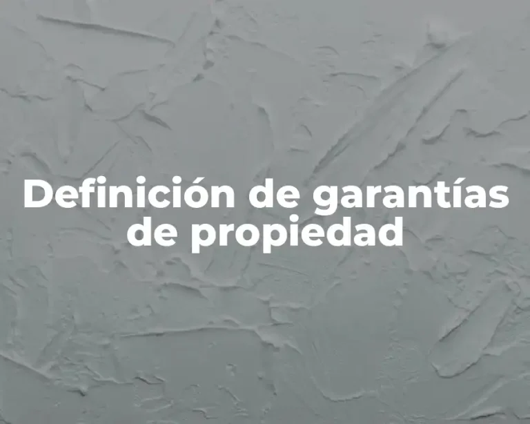 Definición de garantías de propiedad