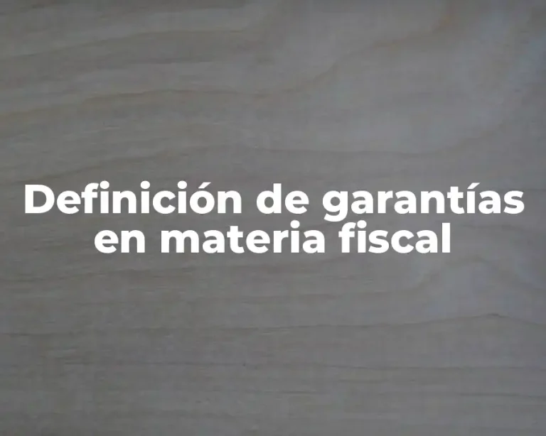 Definición de garantías en materia fiscal